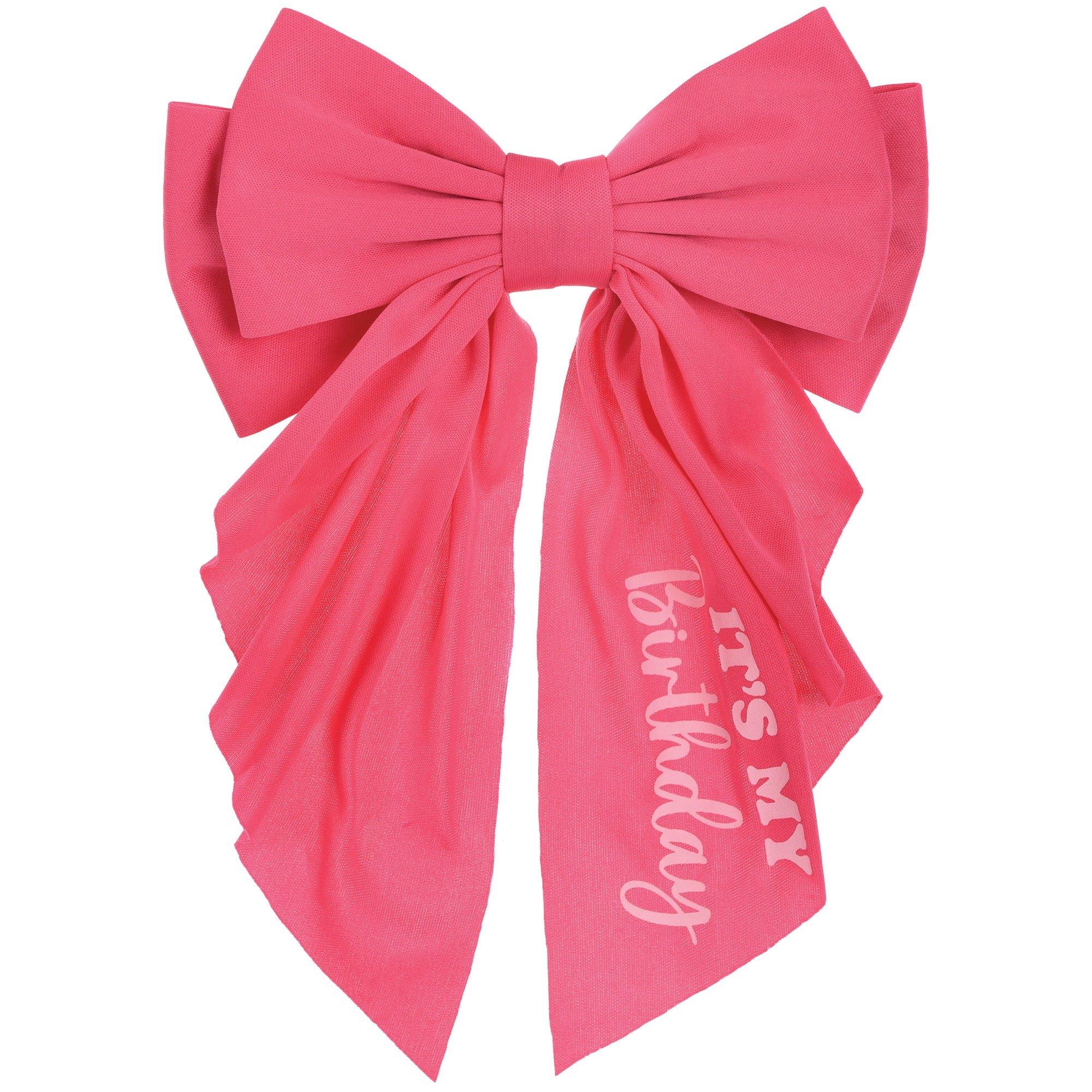 Iridescent Oversized Pink Birthday Bow