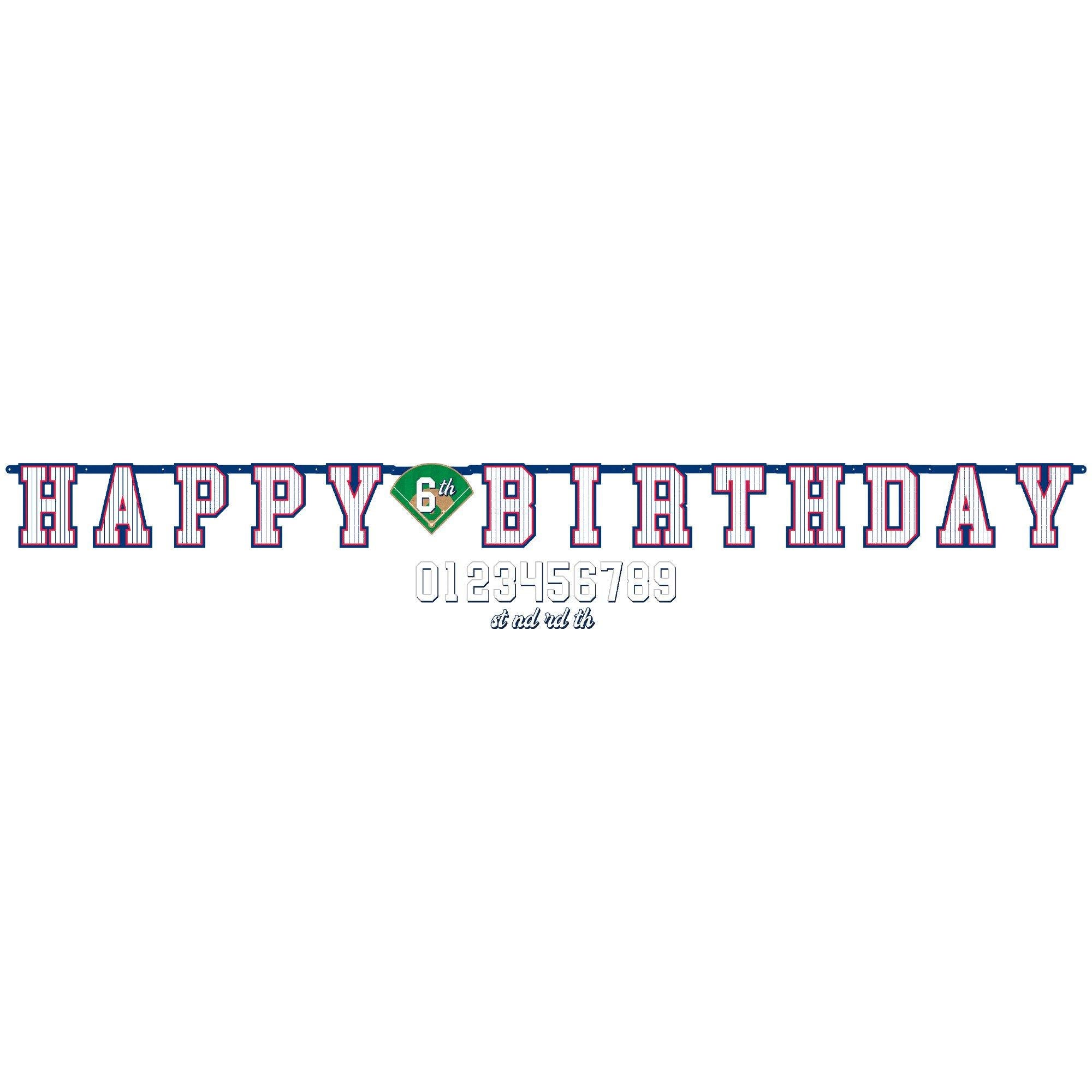 Baseball Jumbo Add-An-Age Birthday Banner