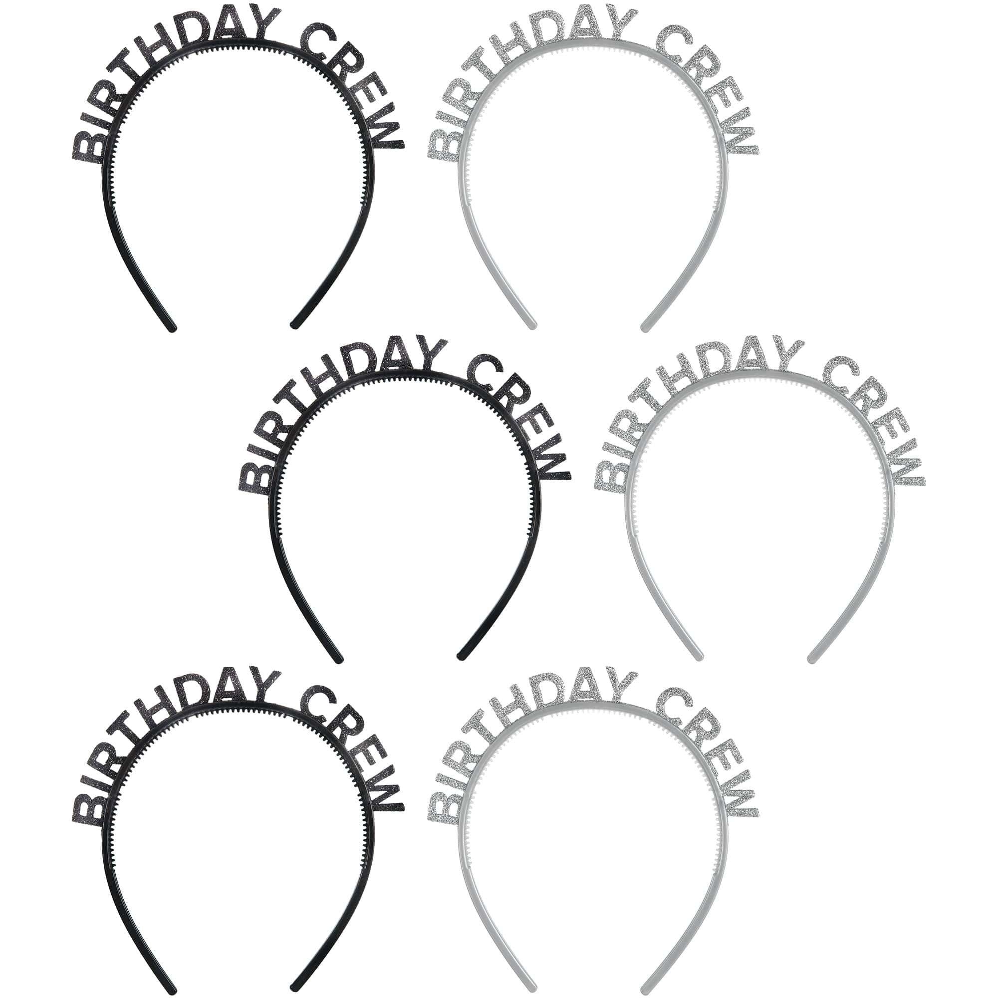 Birthday Crew Headbands, 6pc