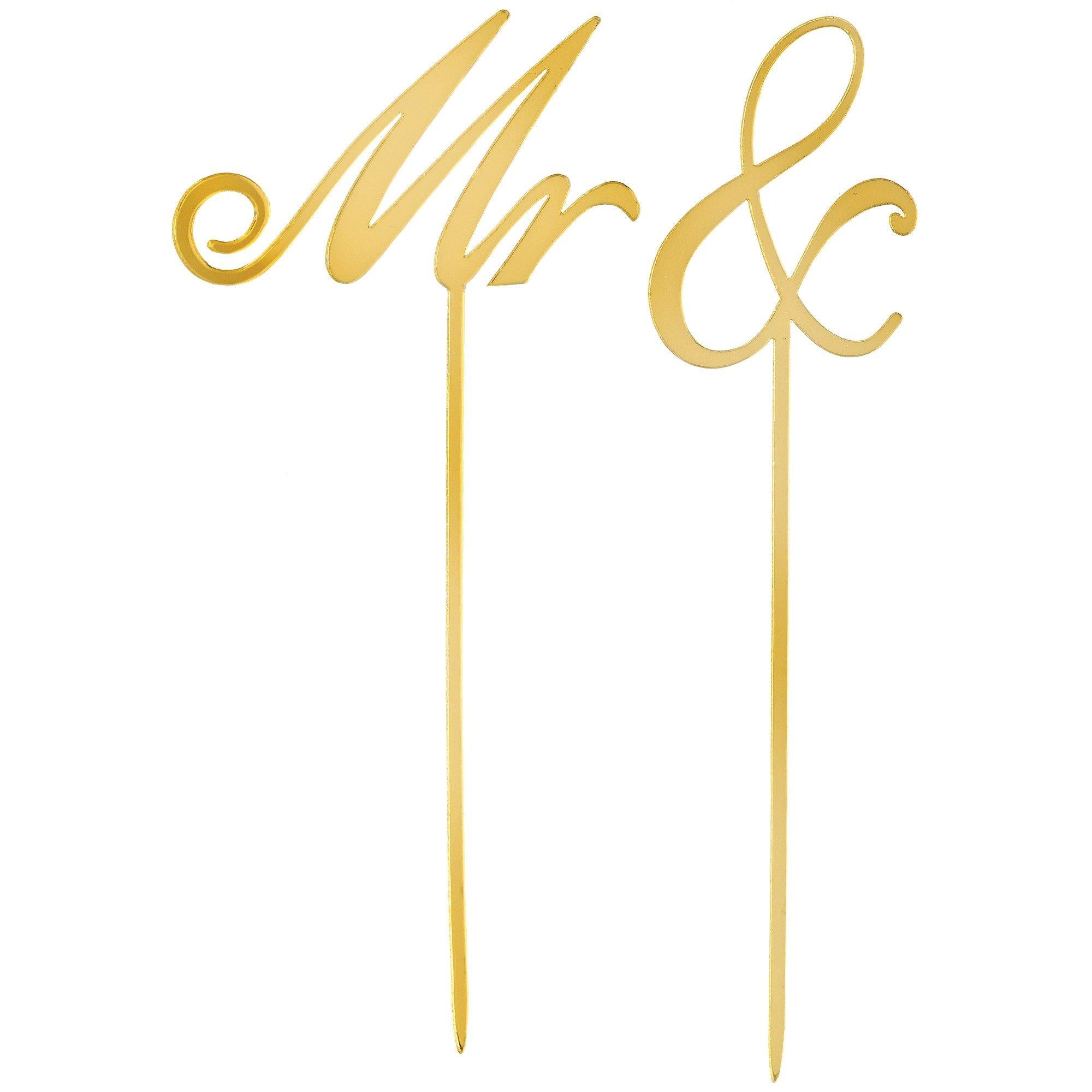 Mr. & Gold Cake Toppers 2ct