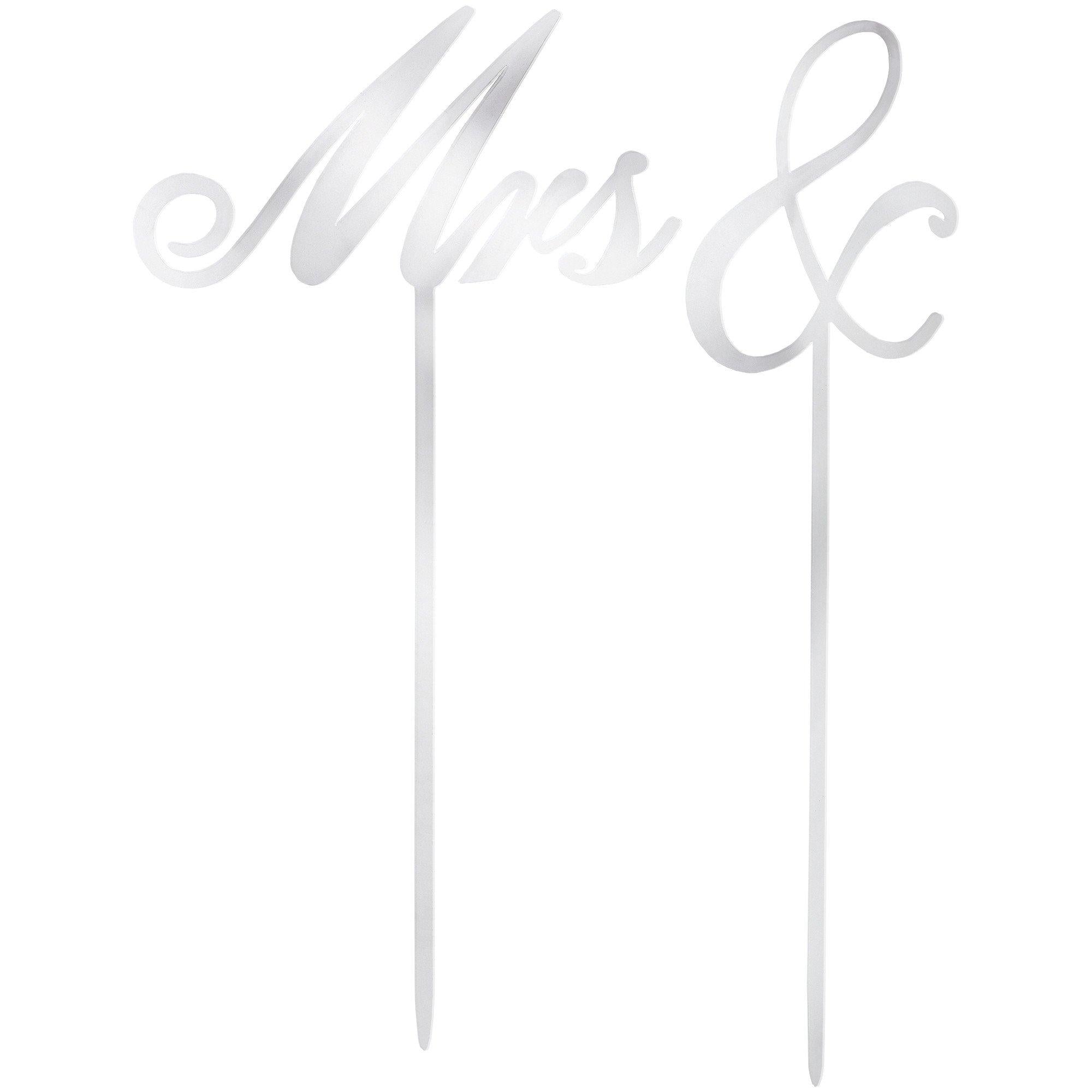 Mrs. & Silver Cake Toppers 2ct