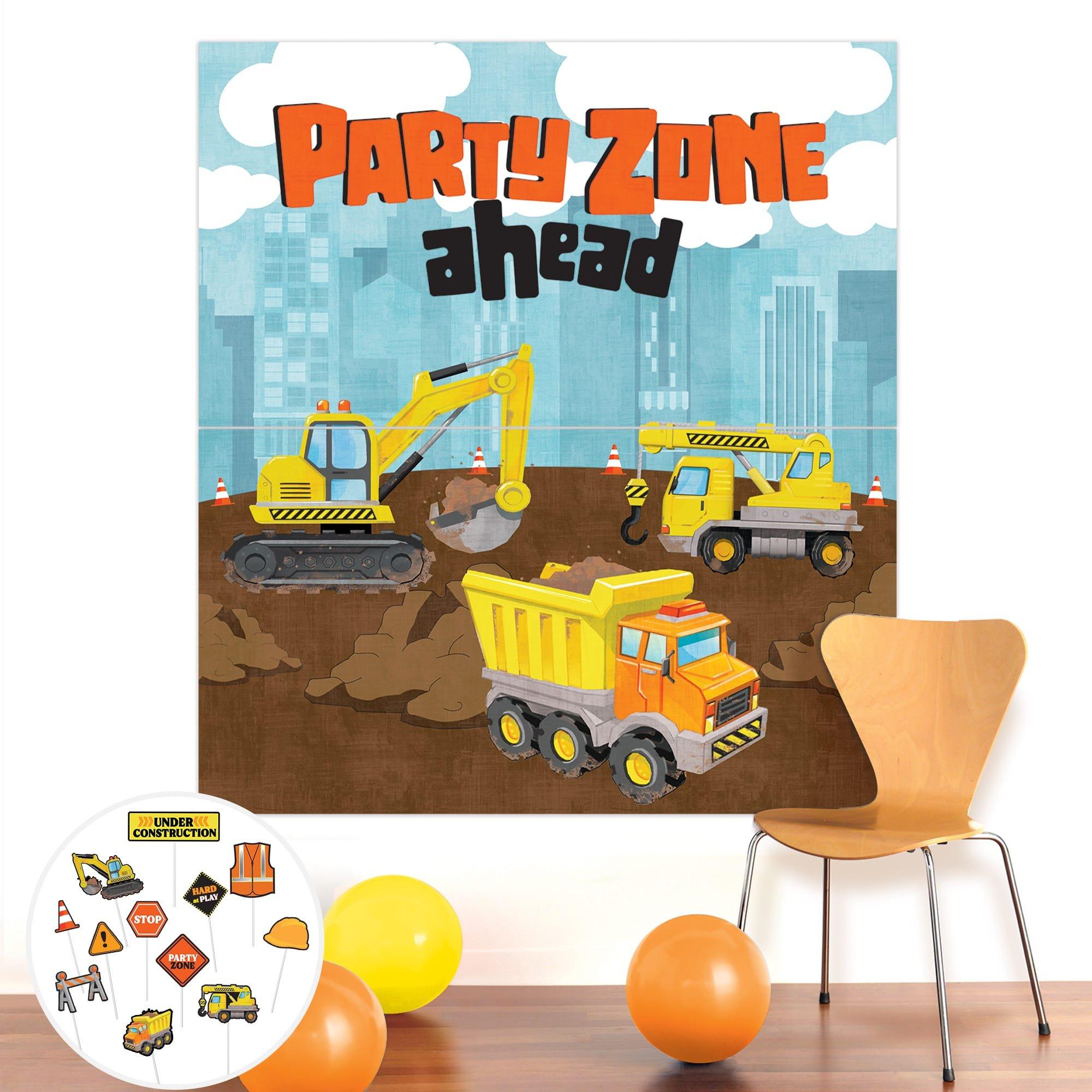 Construction Party Photo Backdrop with Props, 13pc
