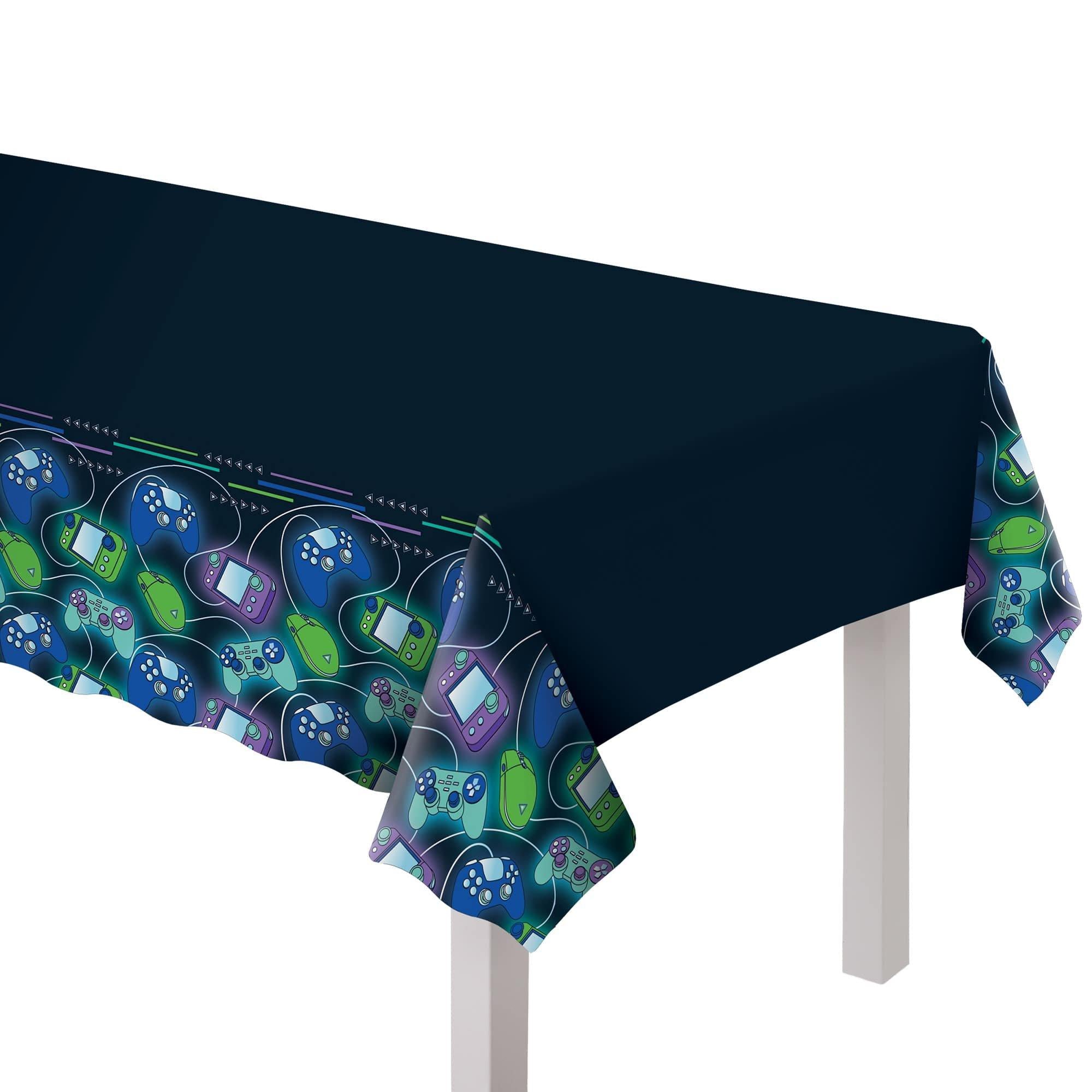 Game On Plastic Table Cover, 54in x 96in
