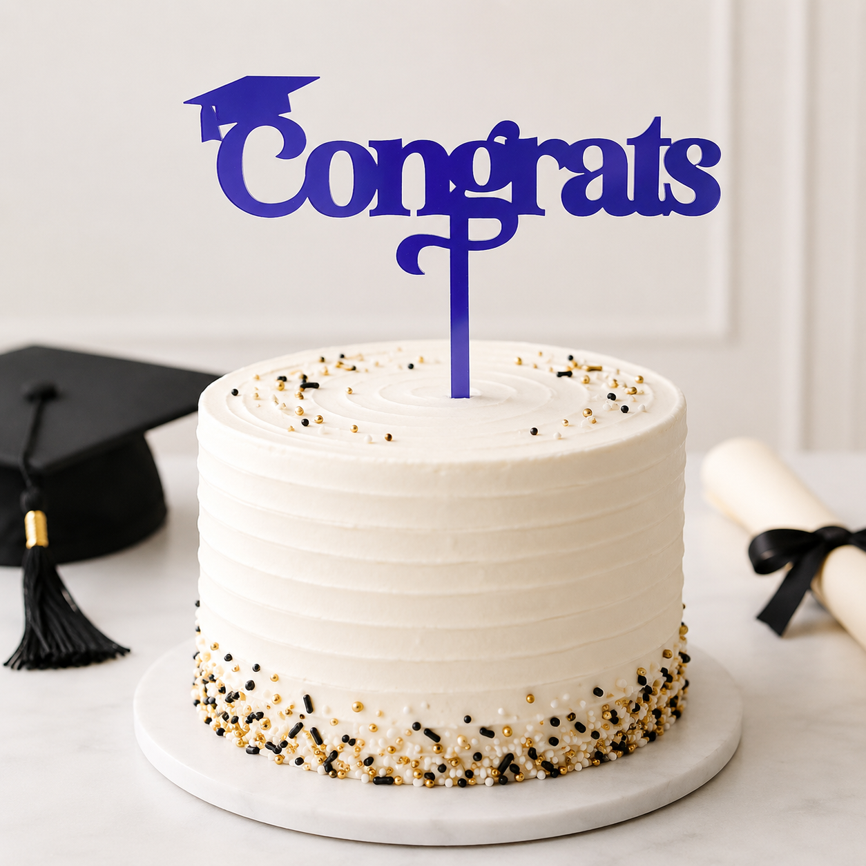 The Future Is Bright Graduation Cake Topper, 8.3in