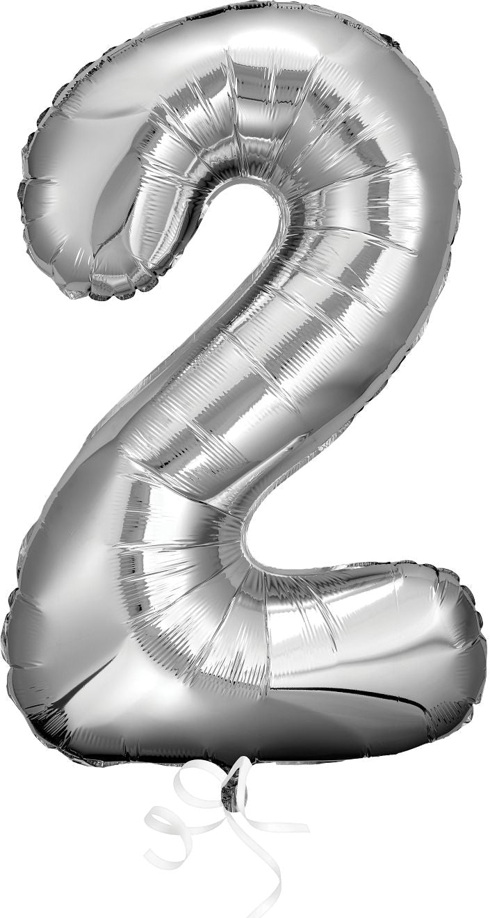 Silver Number 2 Balloon, 34in