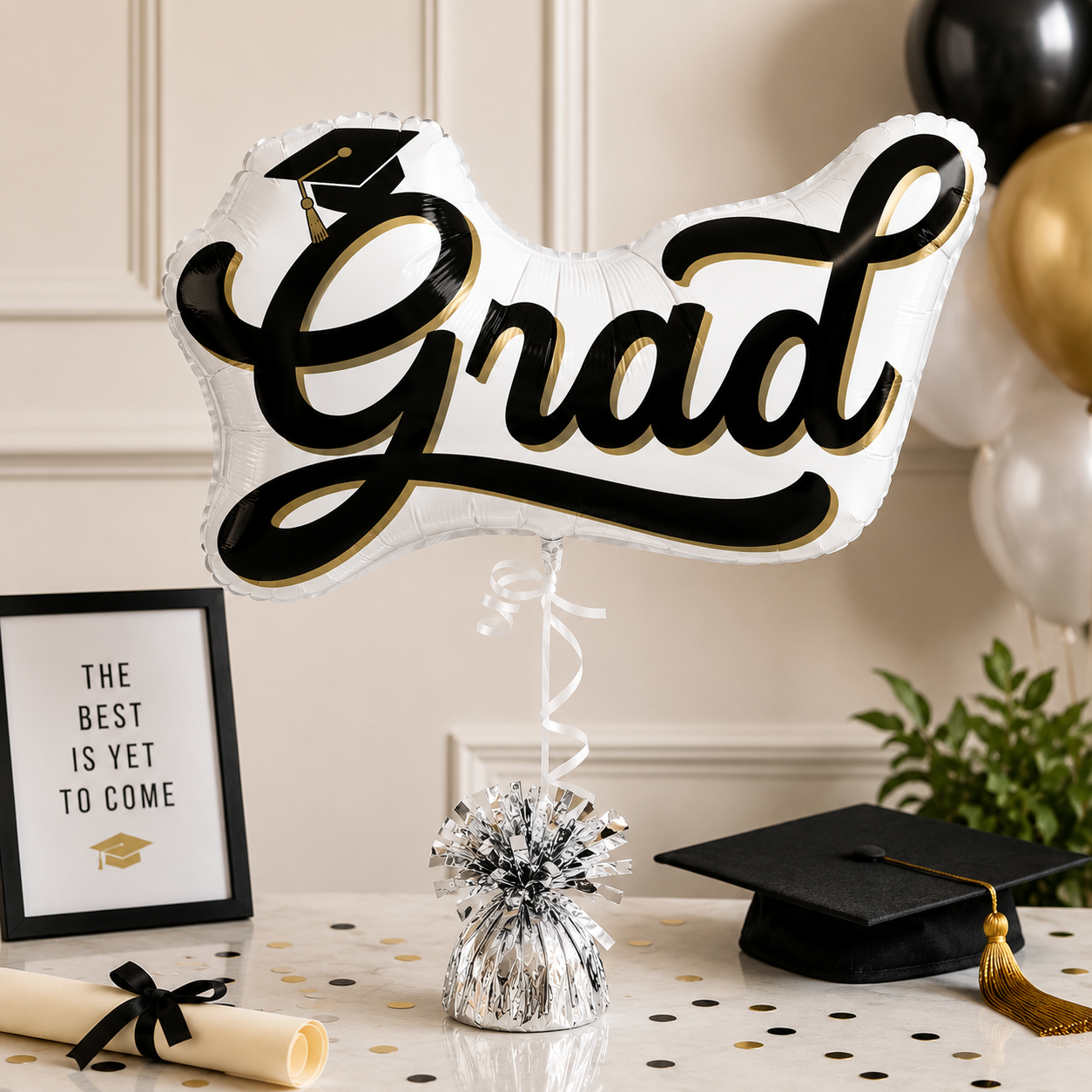 Grad Script Foil Balloon, 30in