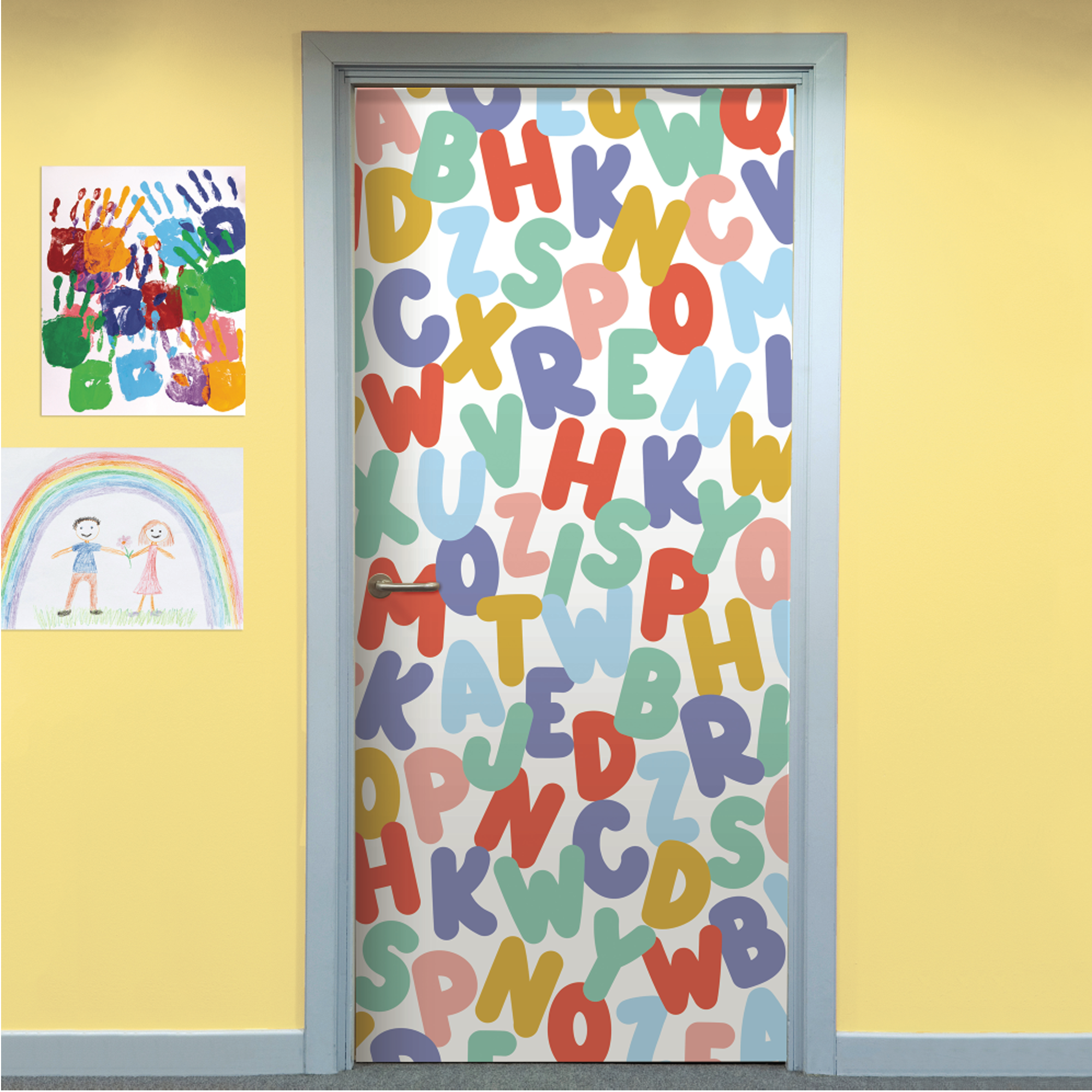 Back to School Fabric Classroom Door Cover, 37in x 80in