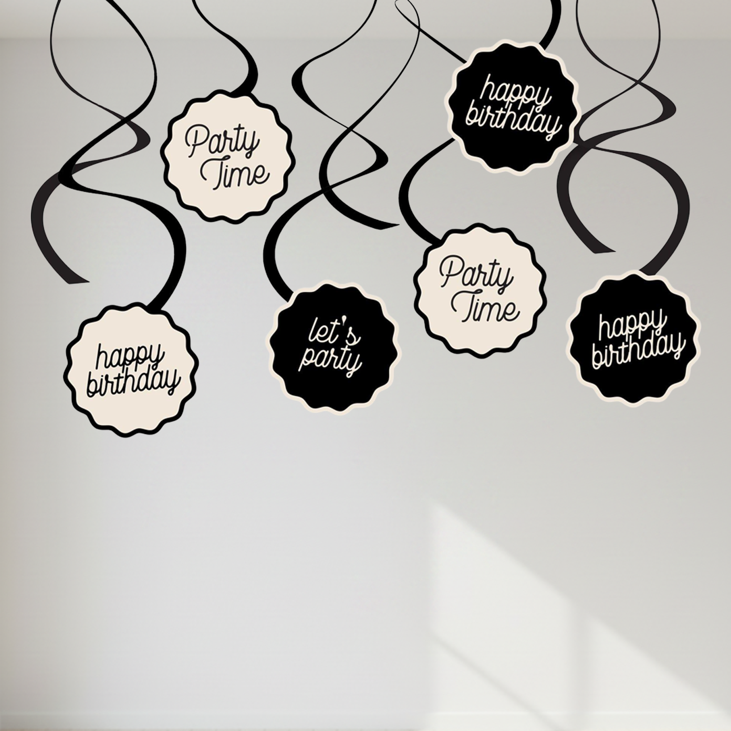 Birthday Chic Swirl Decorations, 12pc