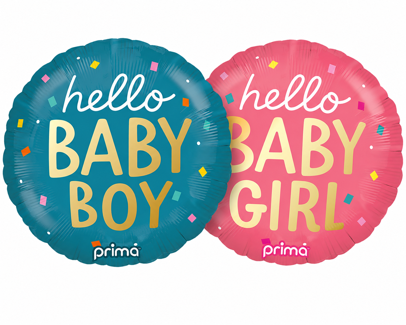 18in Round Hello Baby Foil Balloon, Assorted Colors