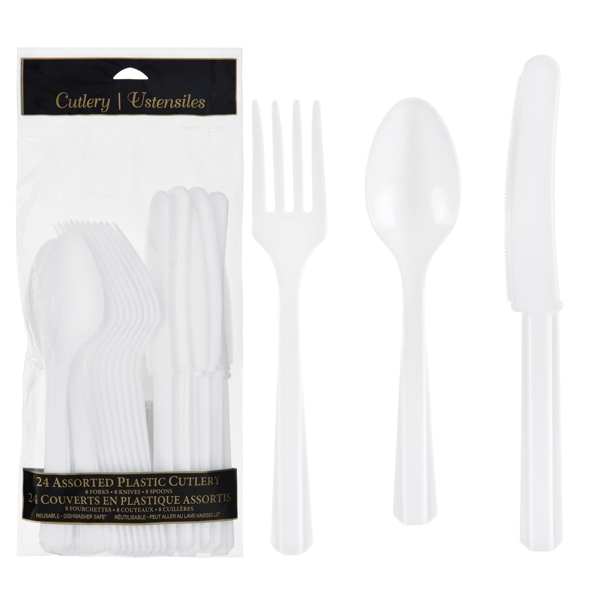 Plastic Cutlery Set, 24ct, Assorted Colors