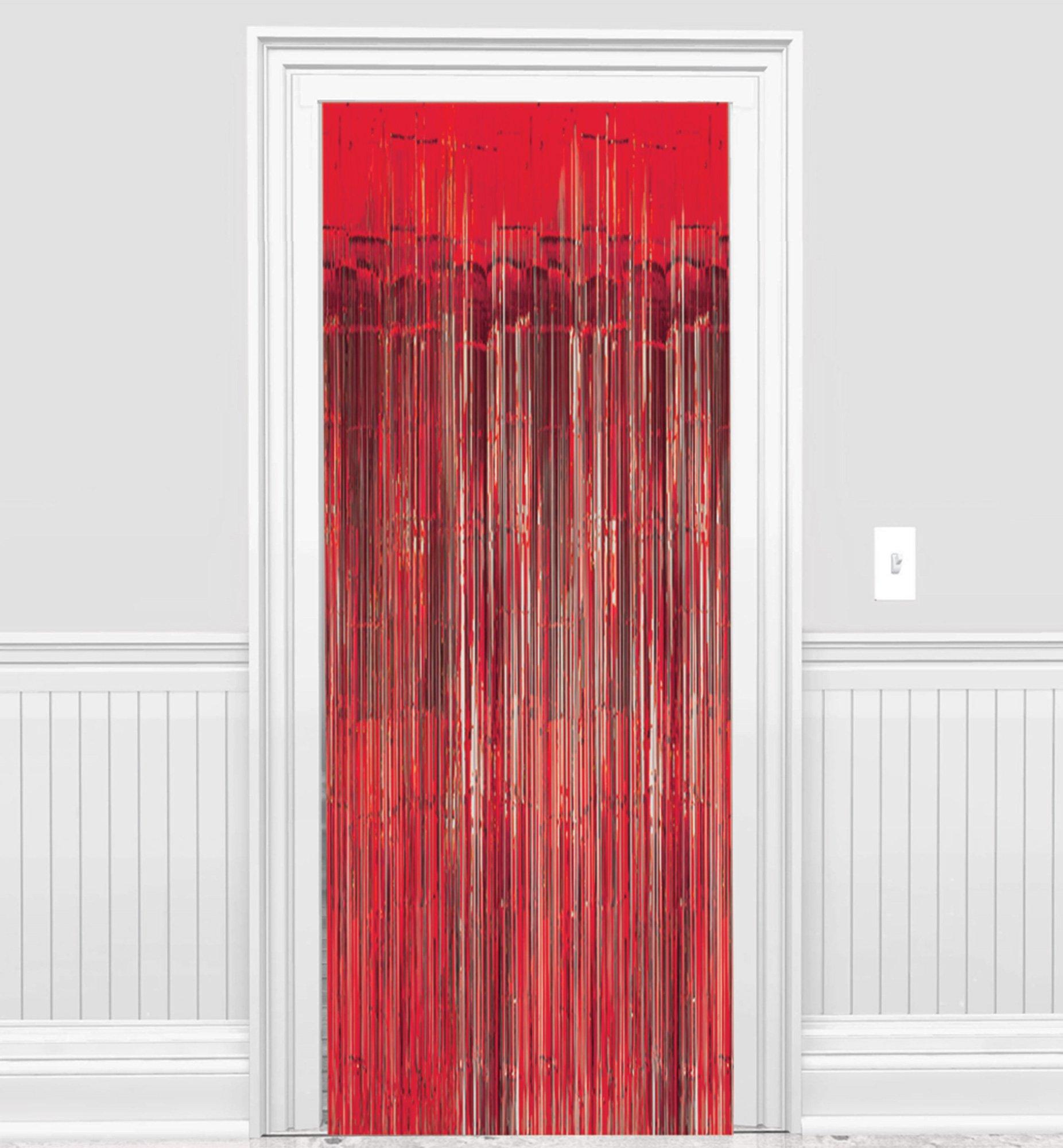 Foil Fringe Doorway Curtain, 3ft x 8ft, Assorted Colors