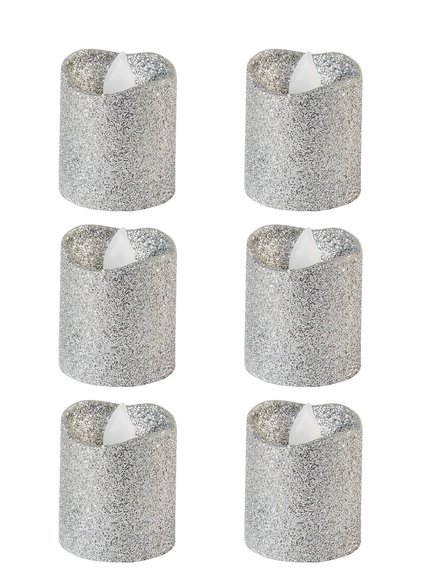 Glitter Votive Flameless LED Candles, 6ct, Assorted Colors