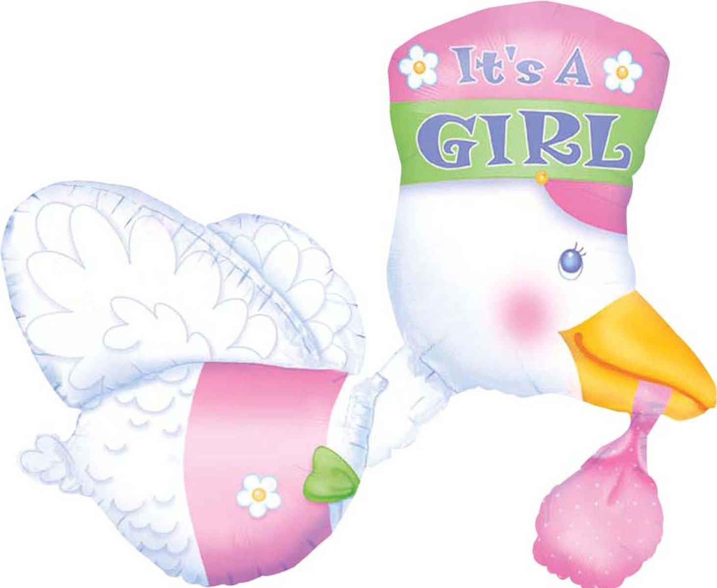 Stork Baby Shower Balloon, 32in, Assorted Colors