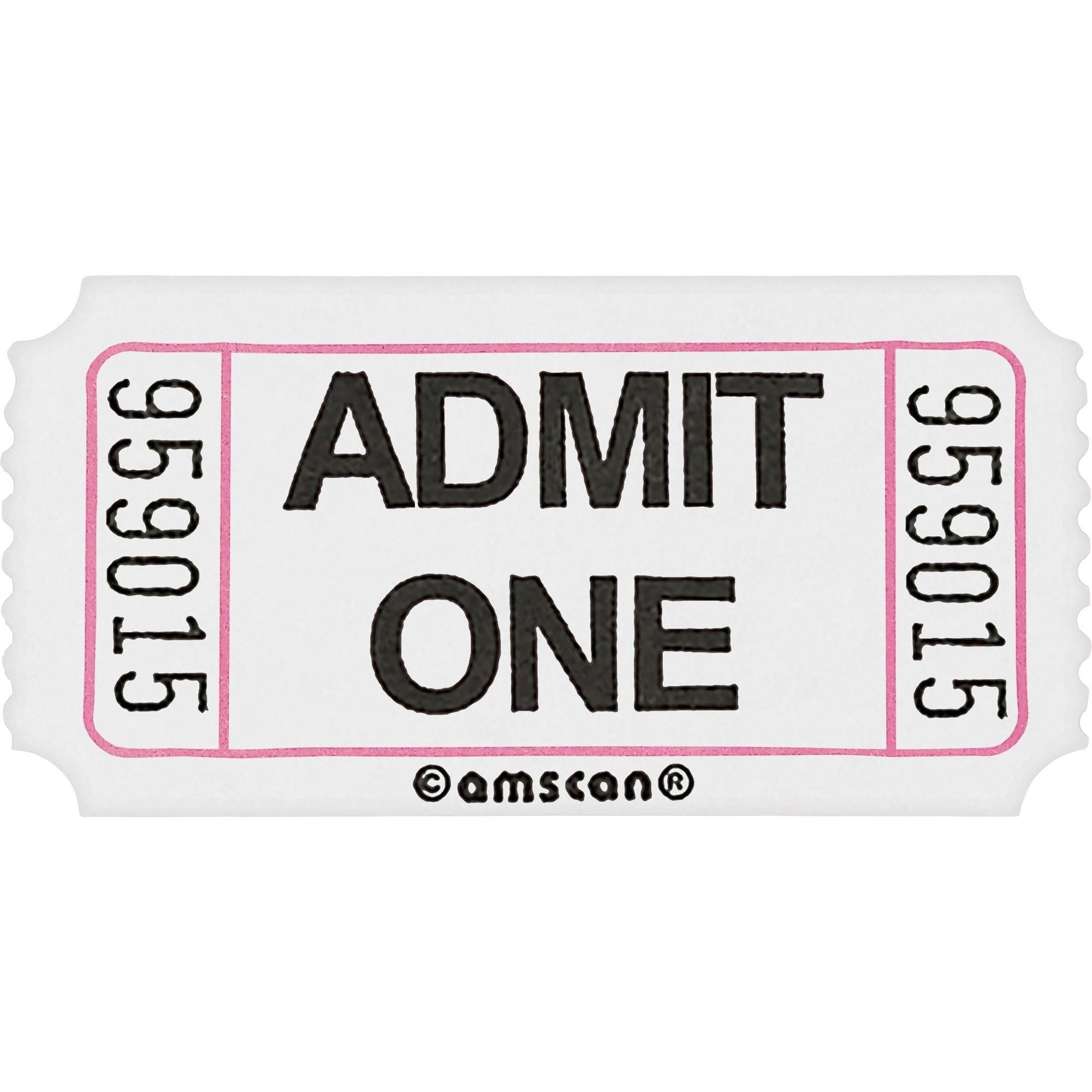 Admit One Single Roll Tickets, 1000ct, Assorted Colors