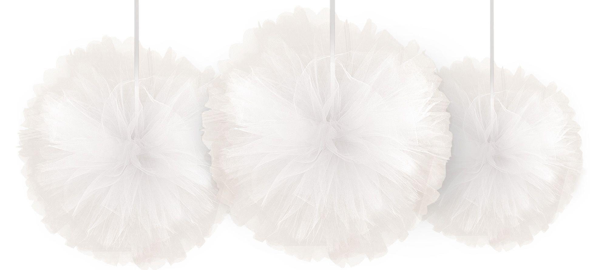 Tulle Tissue Pom Poms, 3ct, Assorted Colors