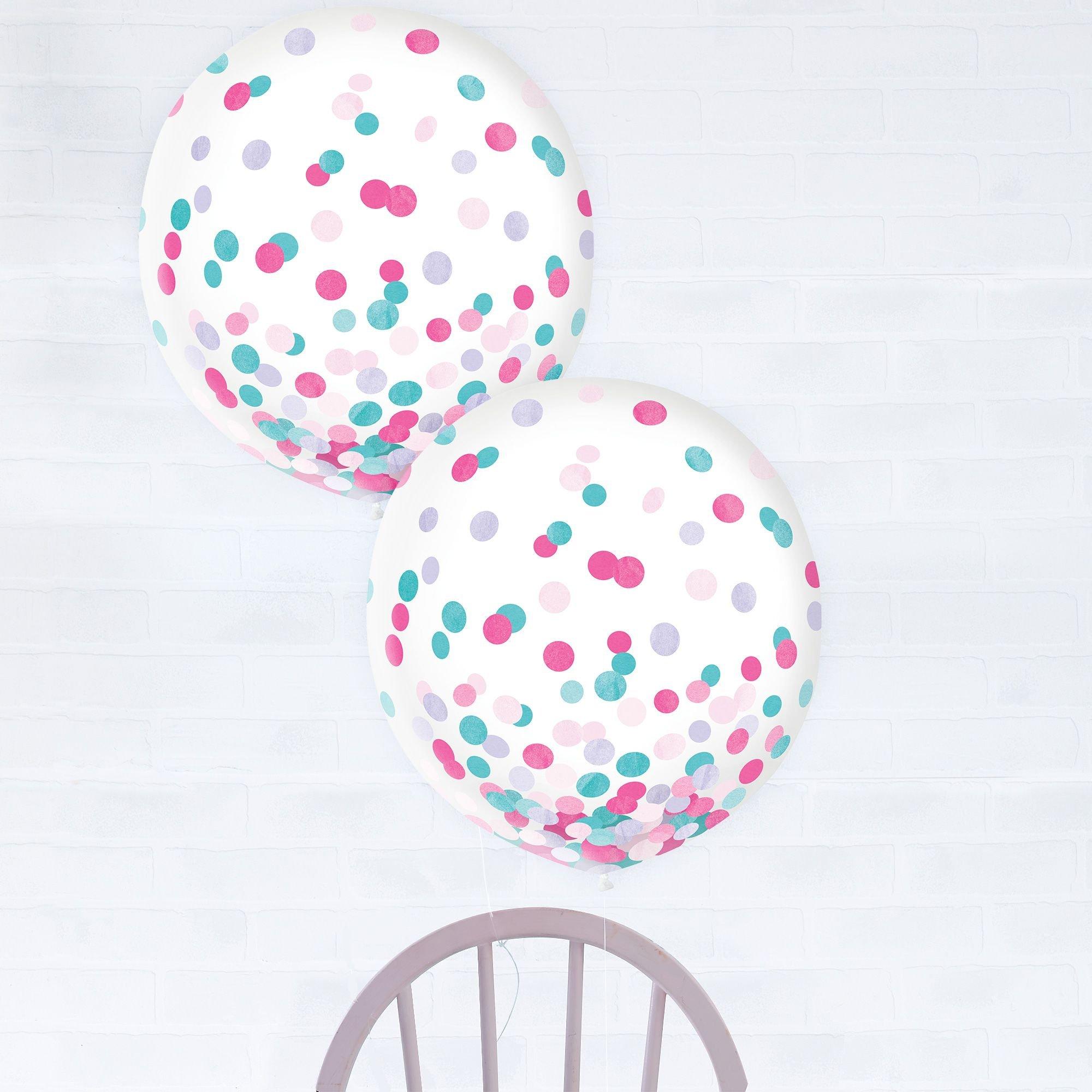 Metallic Confetti Balloons - 24in, 2ct, Assorted Colors