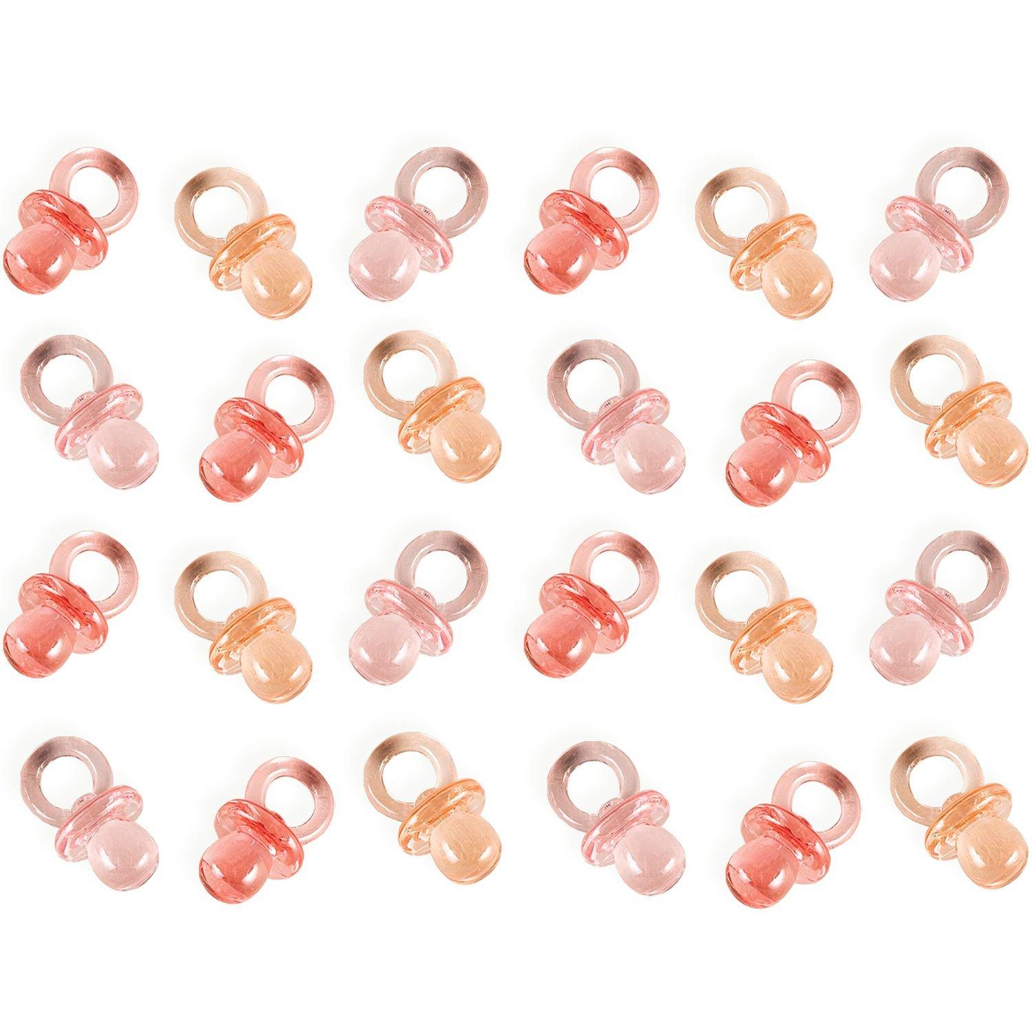 Mini Pacifier Baby Shower Favor Charms 24ct, Assorted Colors