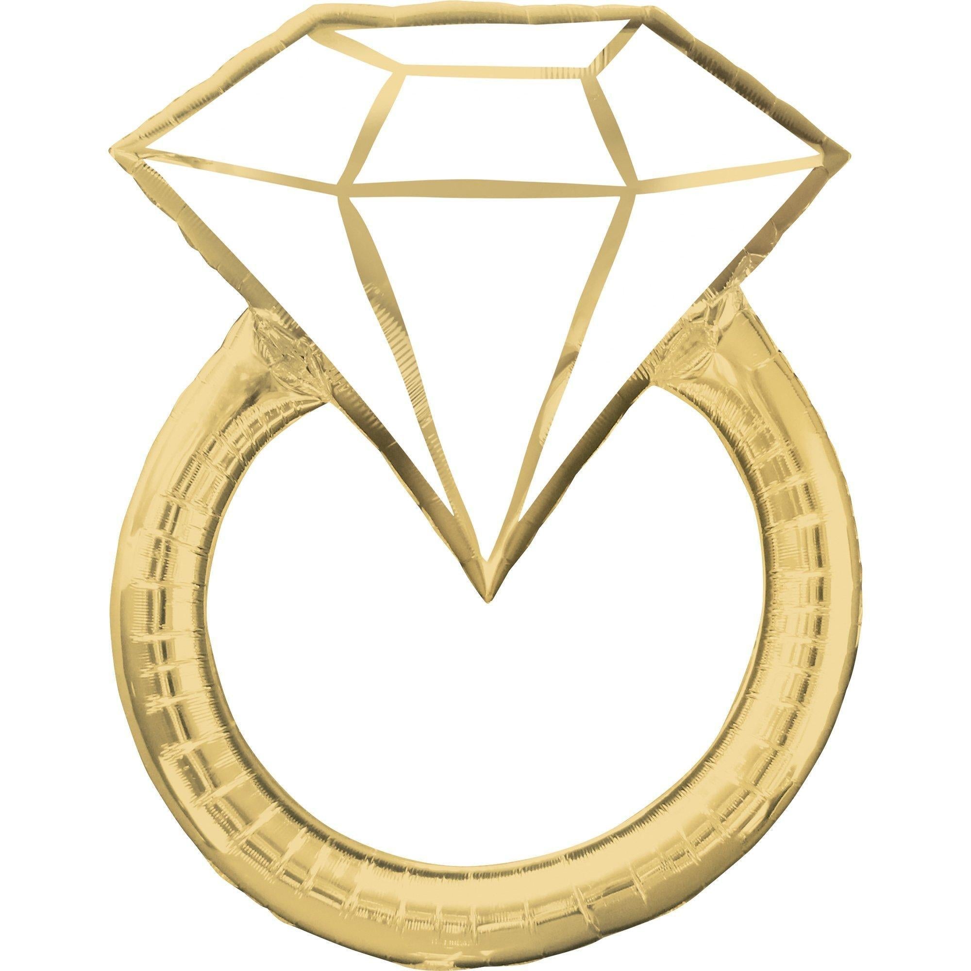 Giant Engagement Ring Foil Balloon, 30in, Assorted Colors