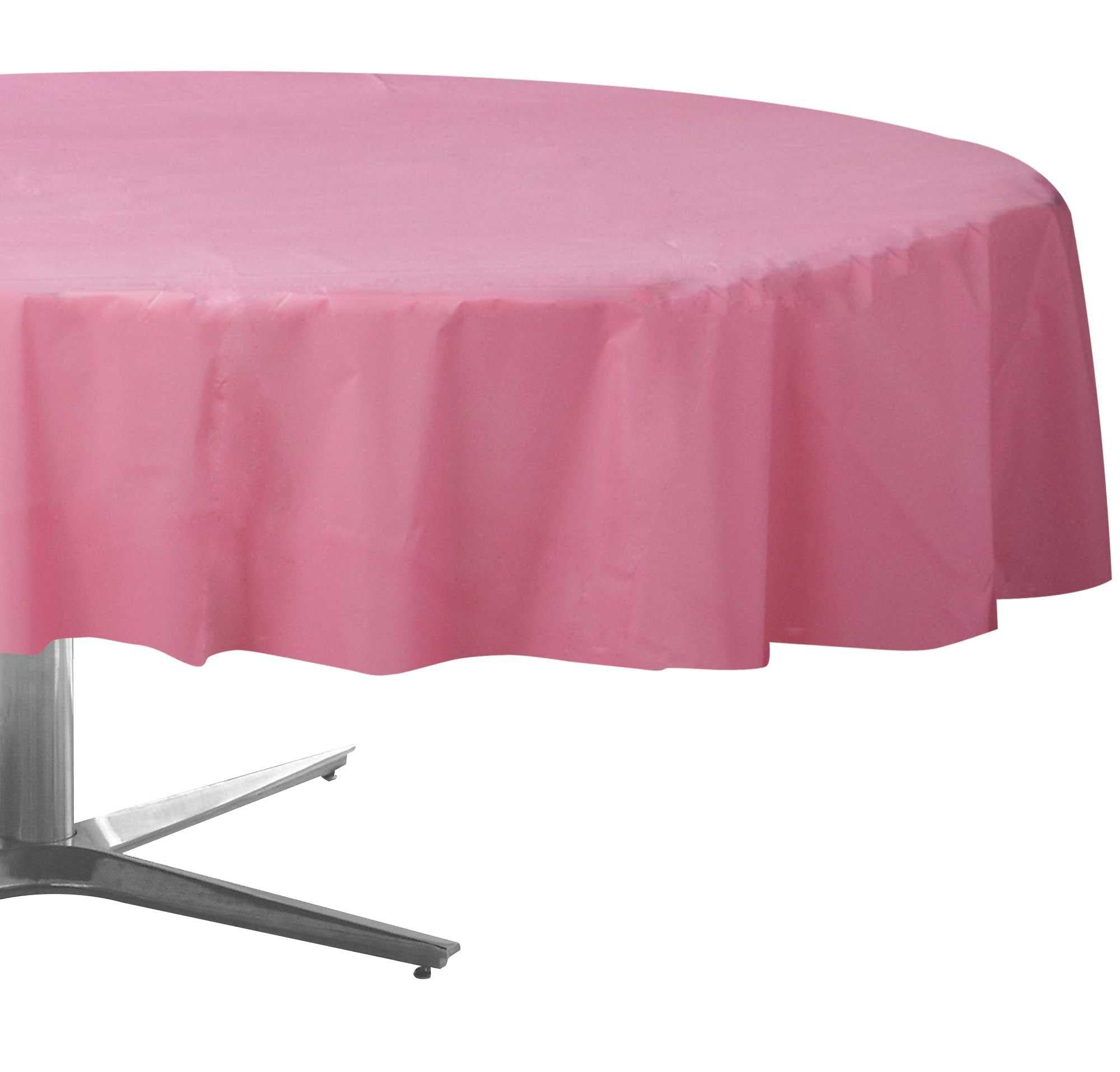 Round Plastic Table Cover, 84in, Assorted Colors