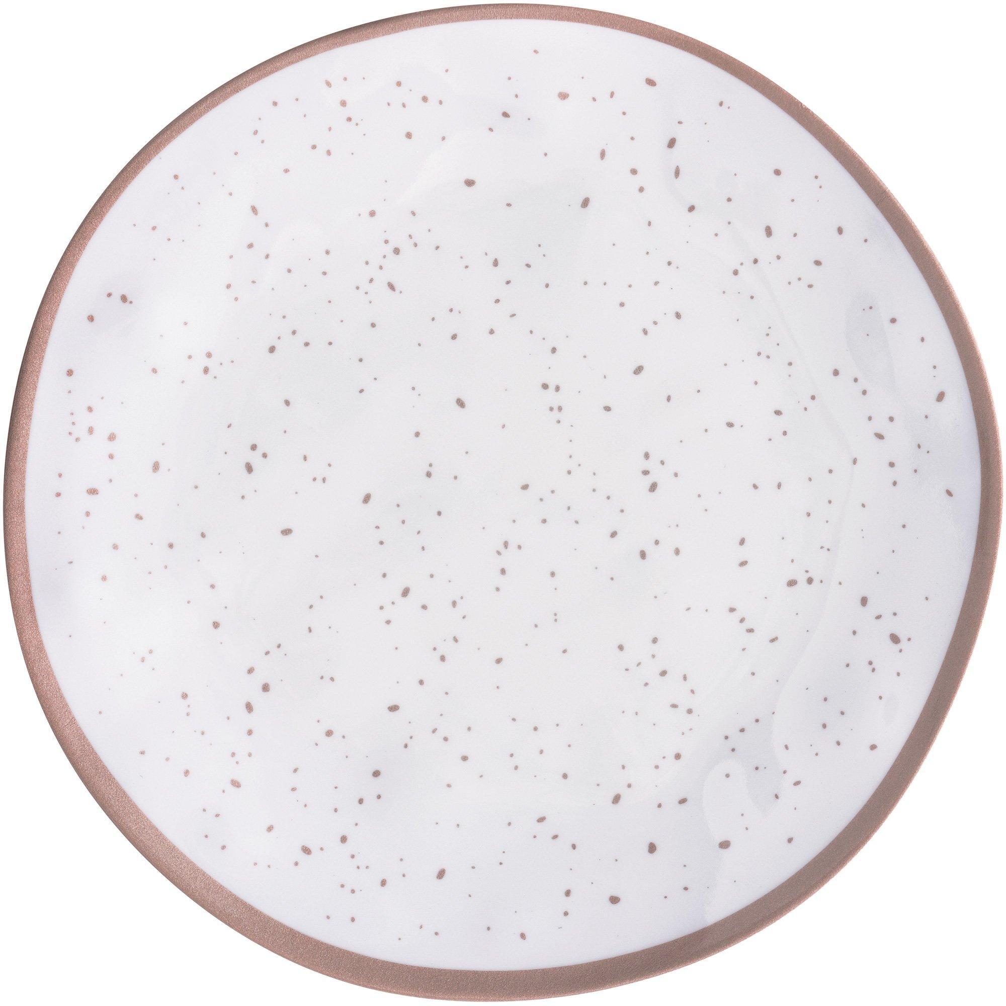 White With Speckles Melamine Dinner Plate, 10.5in, Assorted Colors