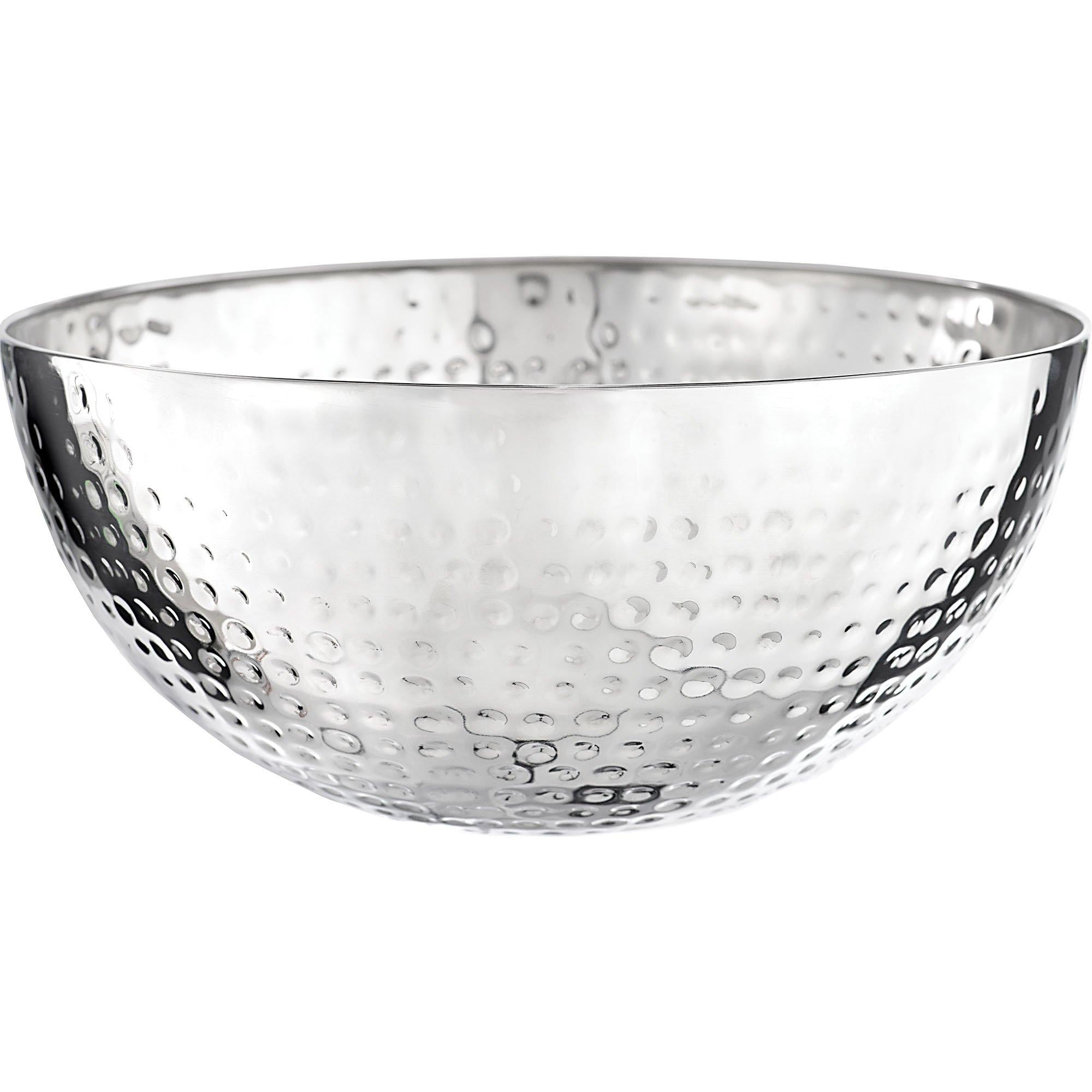 Stainless Steel Hammered Serving Bowl, 10.5in, 160oz, Assorted Colors