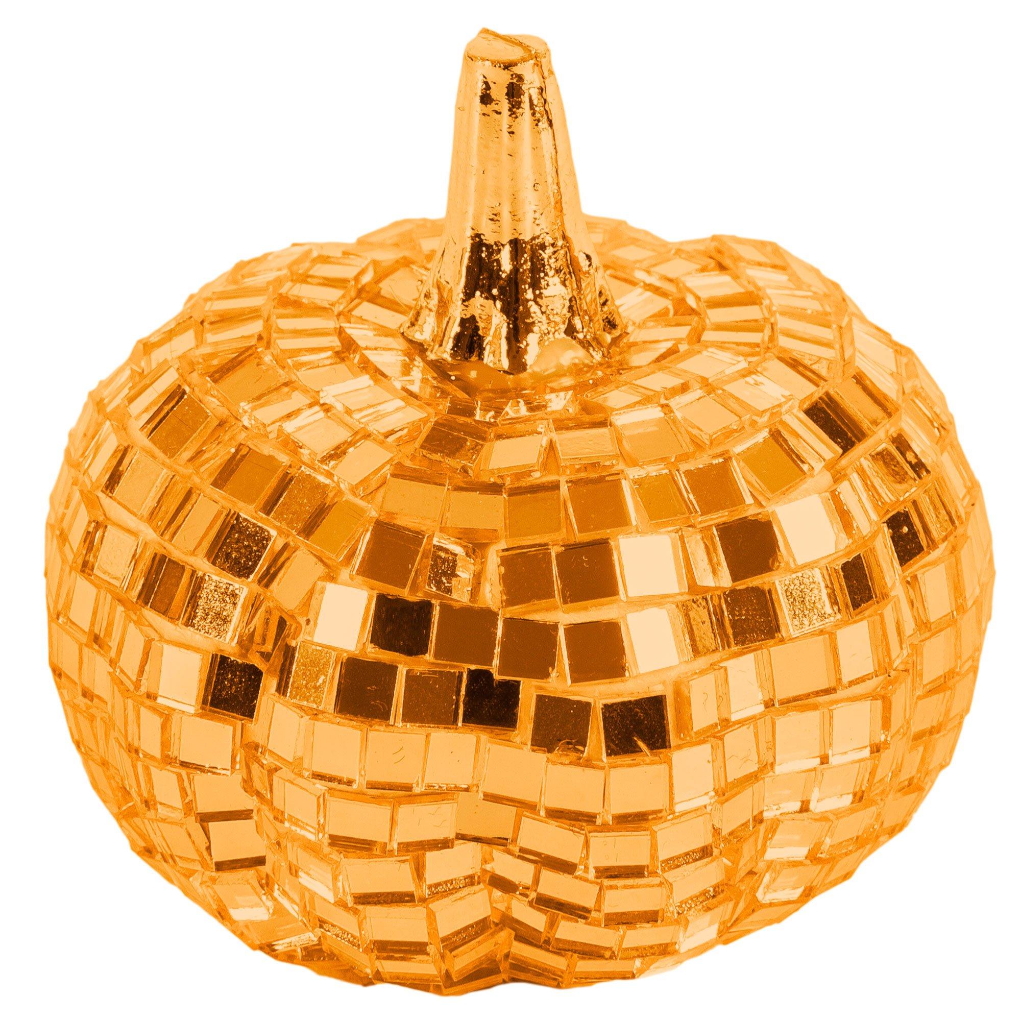 Mirrored Glass & Foam Pumpkin Decoration, Assorted Colors, Multiple Sizes