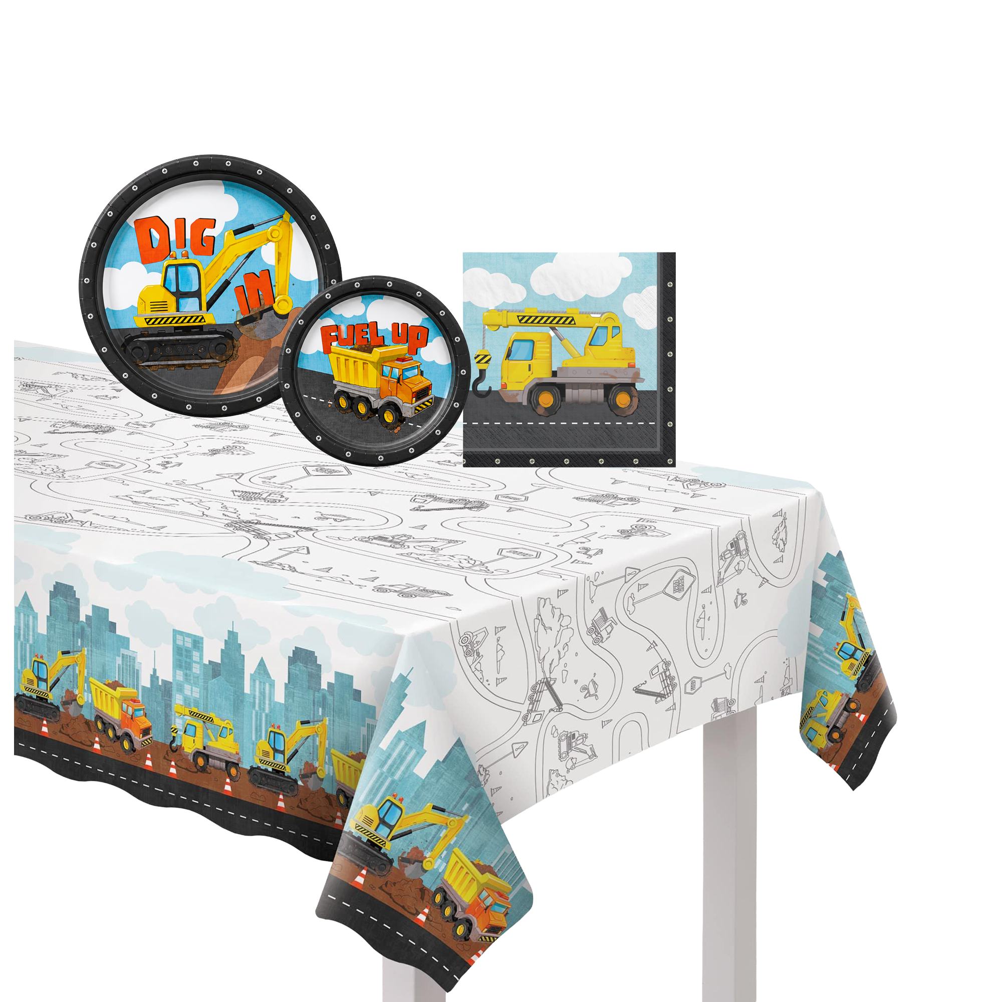 Construction Party Kit for 8 Guests