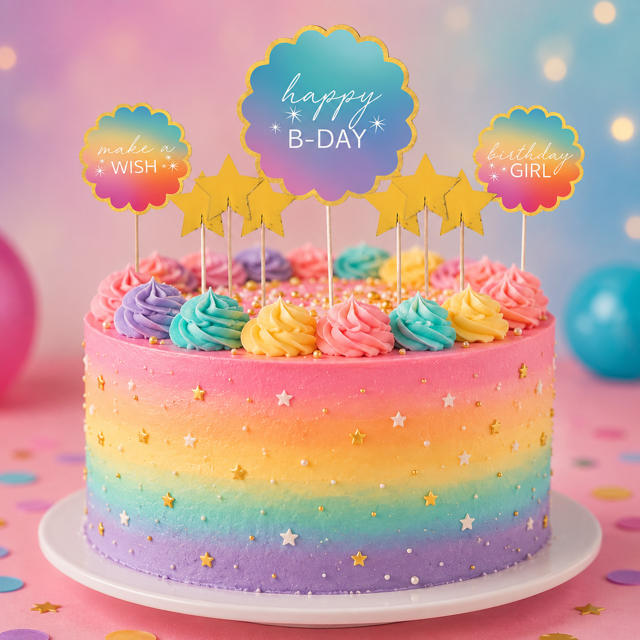 Digital Dream Cake Topper Kit, 9pc