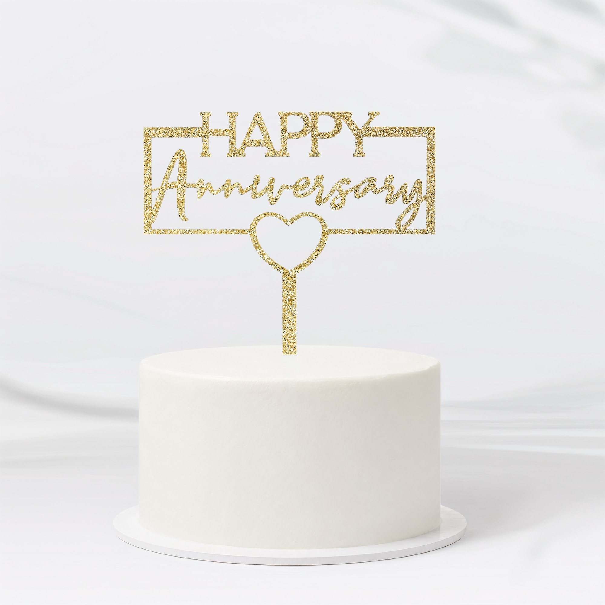 Happy Anniversary Gold Cake Topper