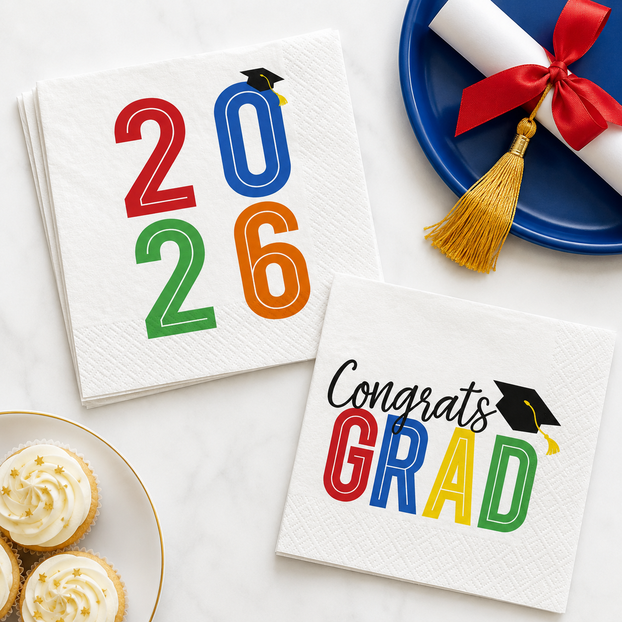 Colorful Future Graduation Paper Napkins, 16ct