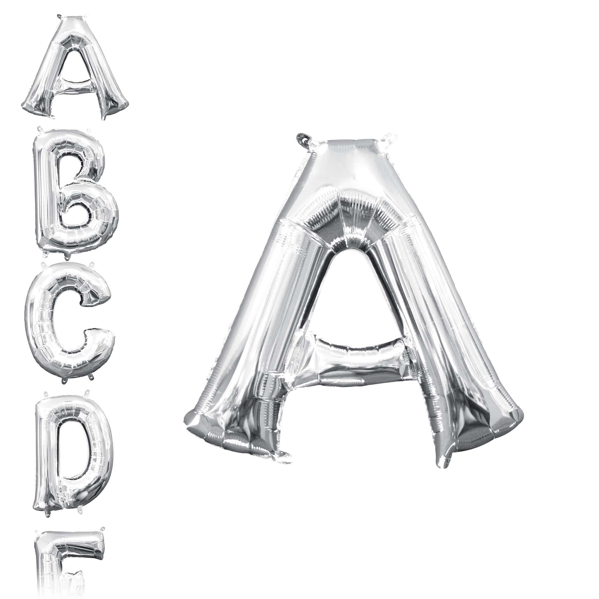13in Air-Filled Silver Letter (A-Z) Balloons