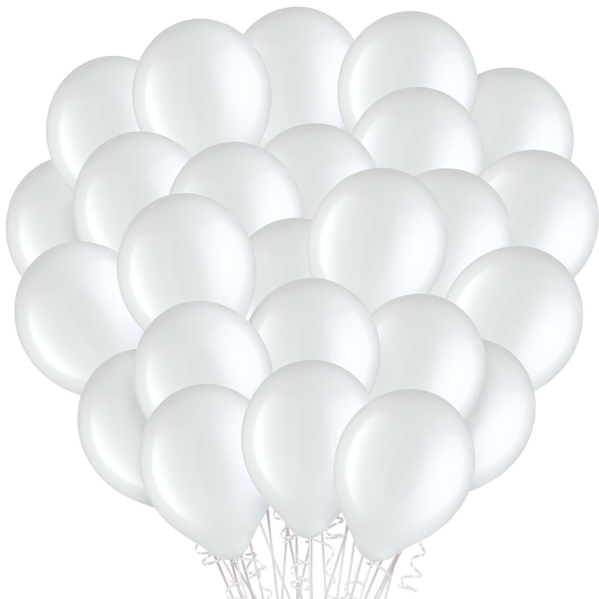 White Latex Balloons, 11in, 100ct