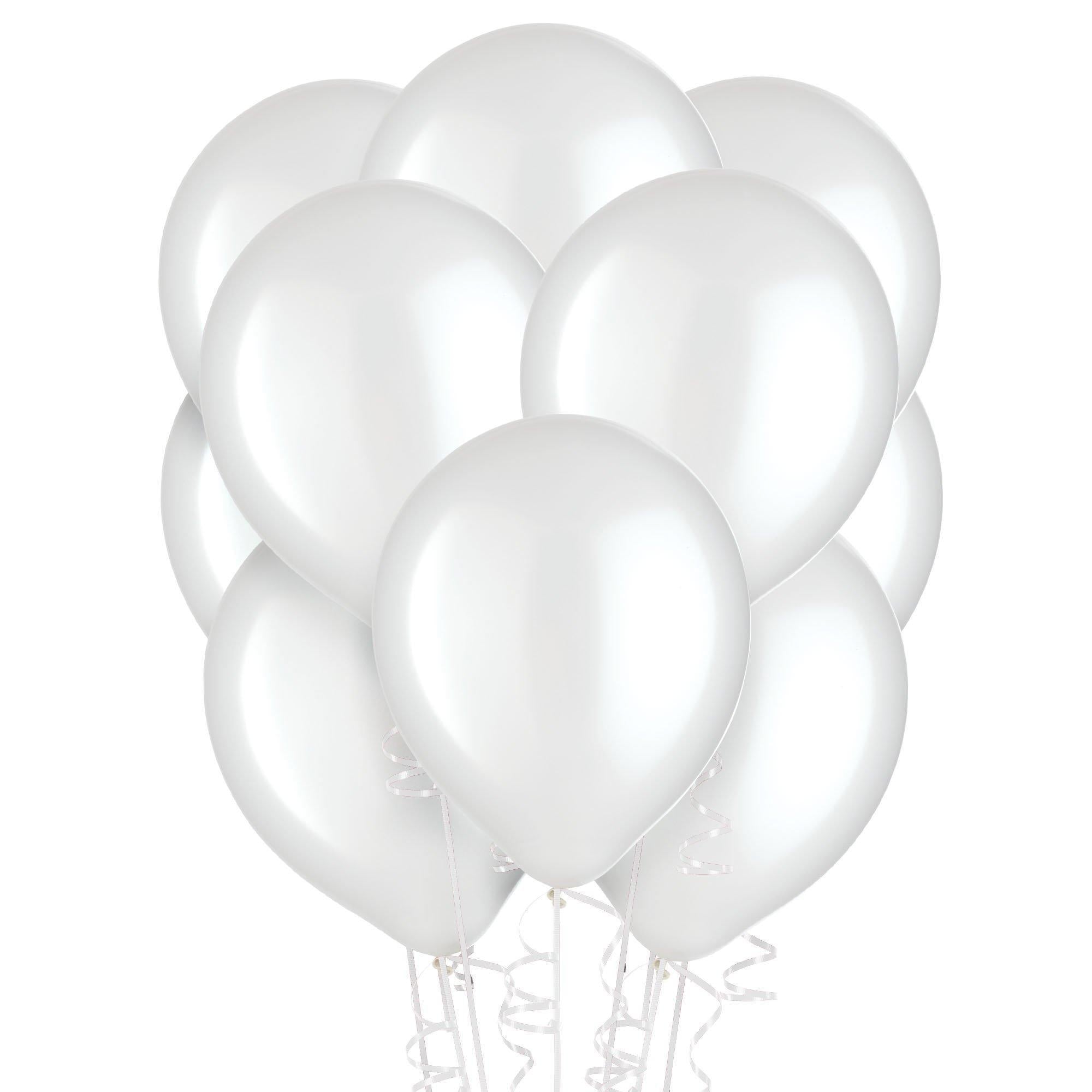 White Pearl Latex Balloons, Assorted Options