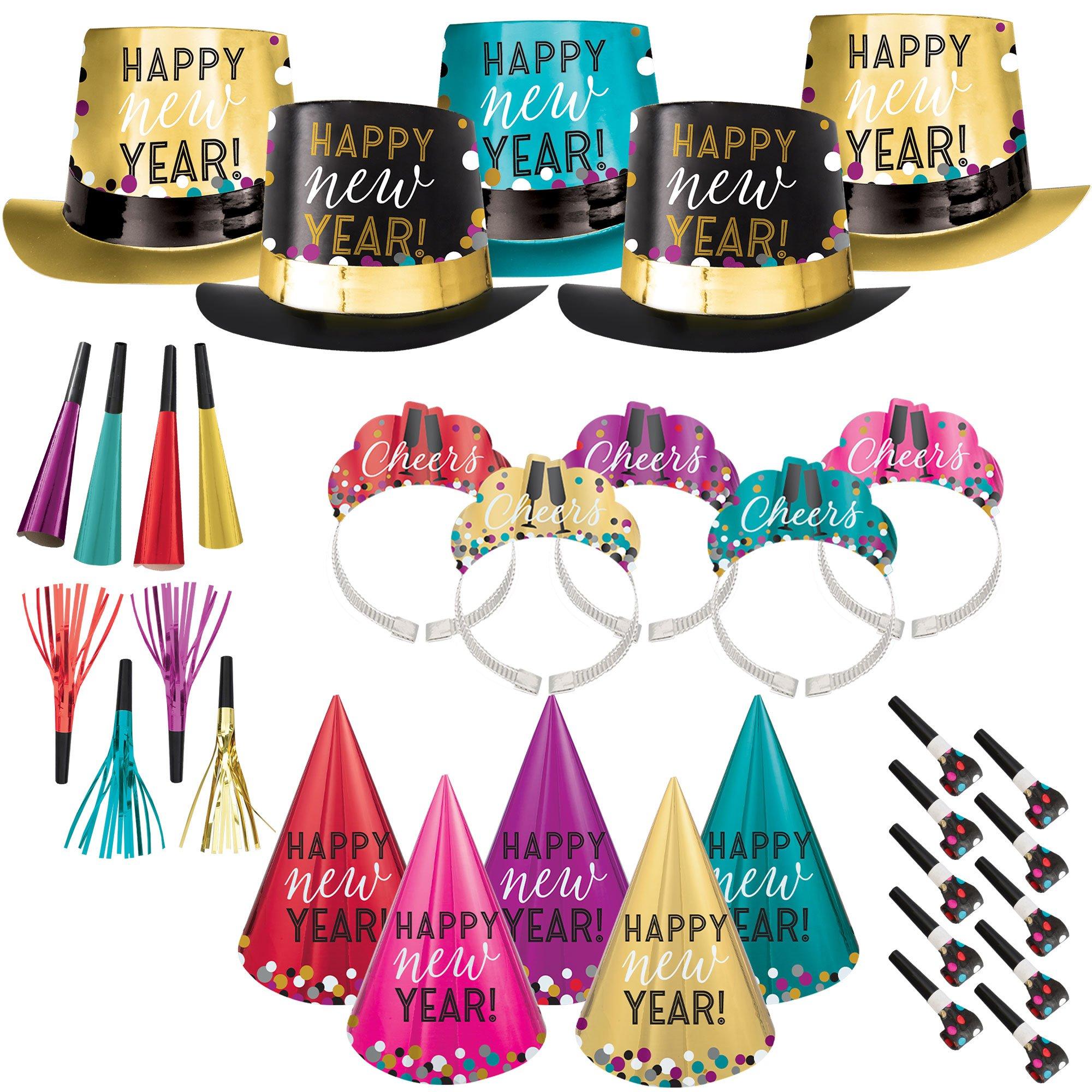 Colorful Confetti New Year's Eve Party Kit, Multiple Counts