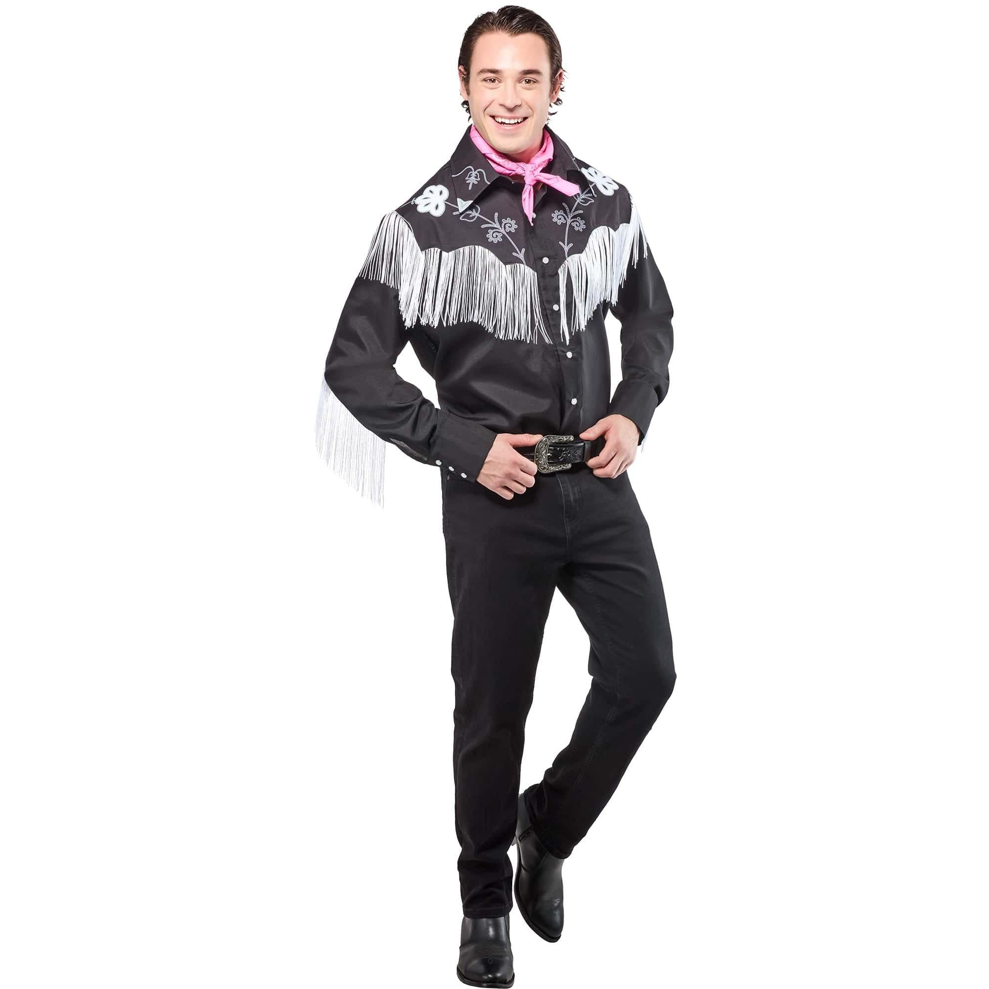 Men's Barbie Movie Western Ken Costume Top and Scarf