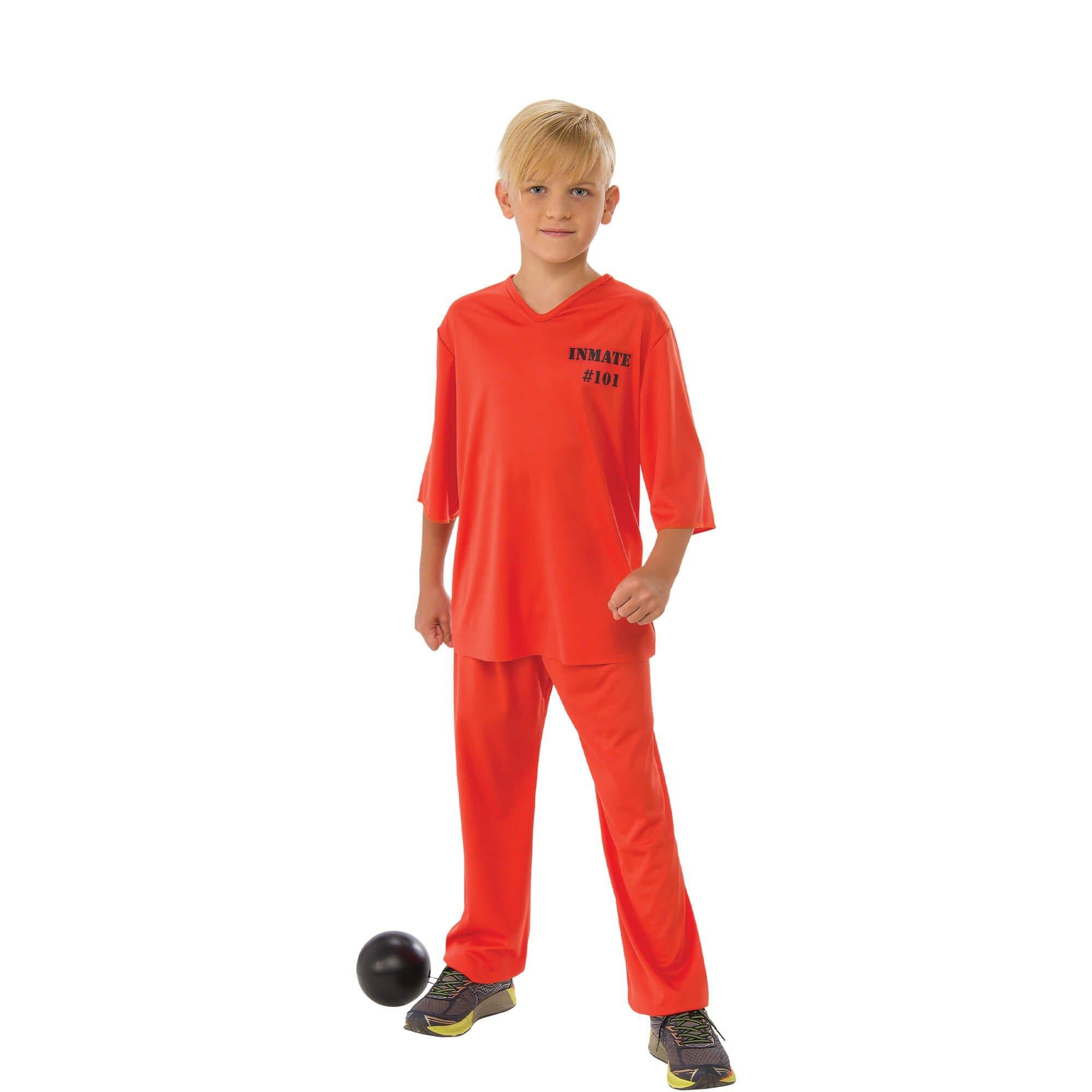 Boys' Orange Jumpsuit Prisoner Costume