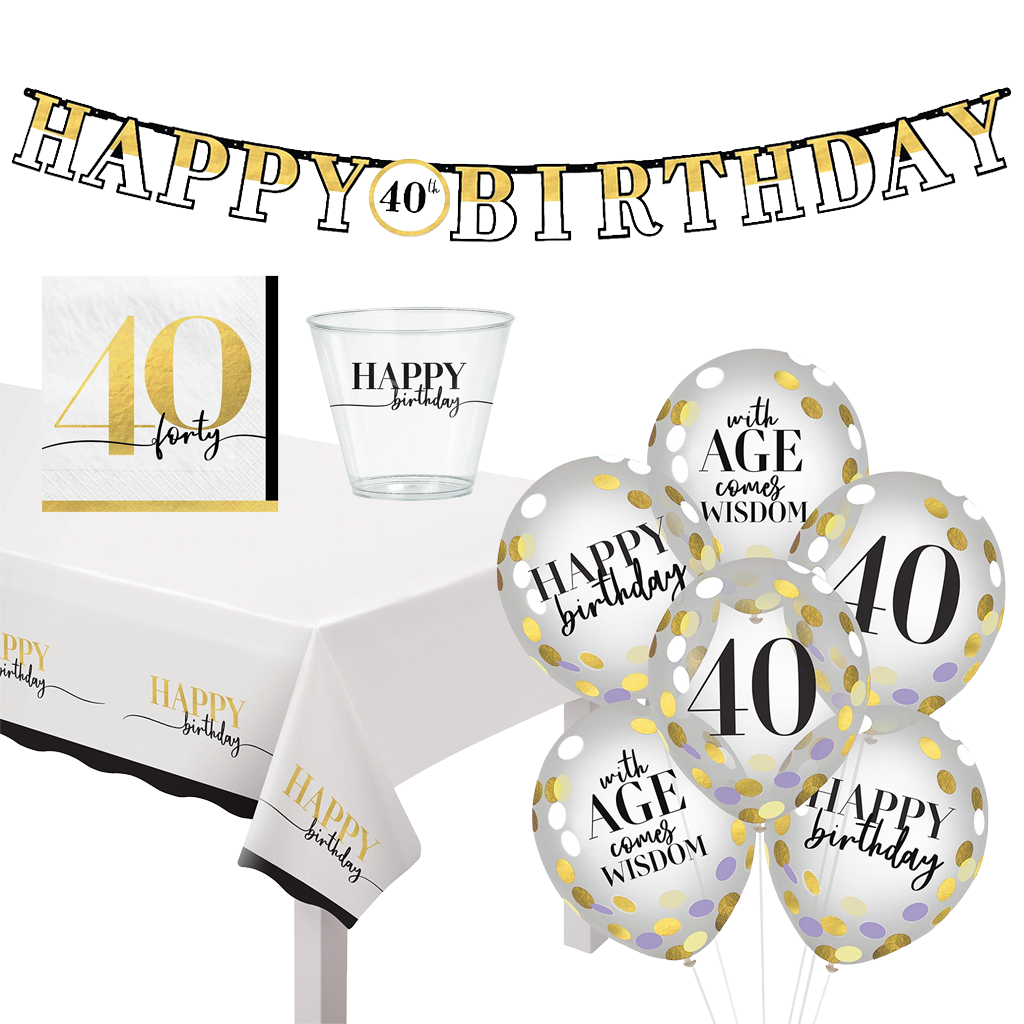 Party of the Ages Birthday Party Supplies Kit, Ages 40, 50, 60, 70, 80