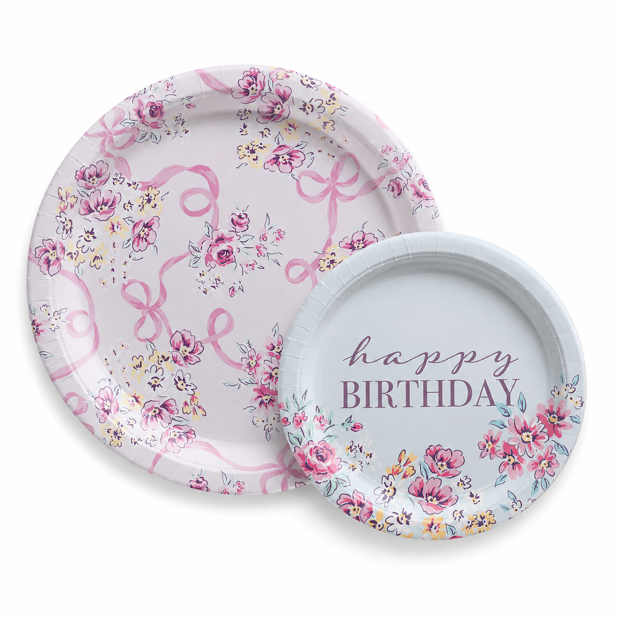 Ribbon and Rose Paper Plates, 8ct, Assorted Options