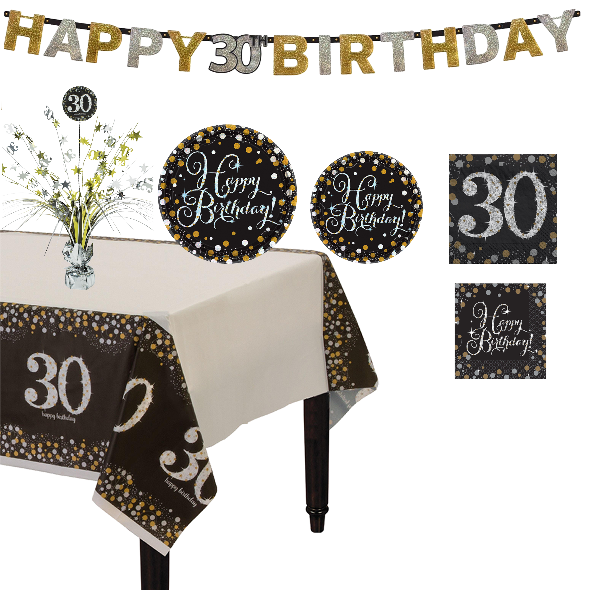 Sparkling Celebration 30th Birthday Party Supplies Kit