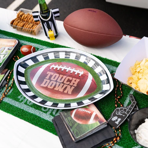 master-Go Fight Win Football Melamine Oval Platter-862886
