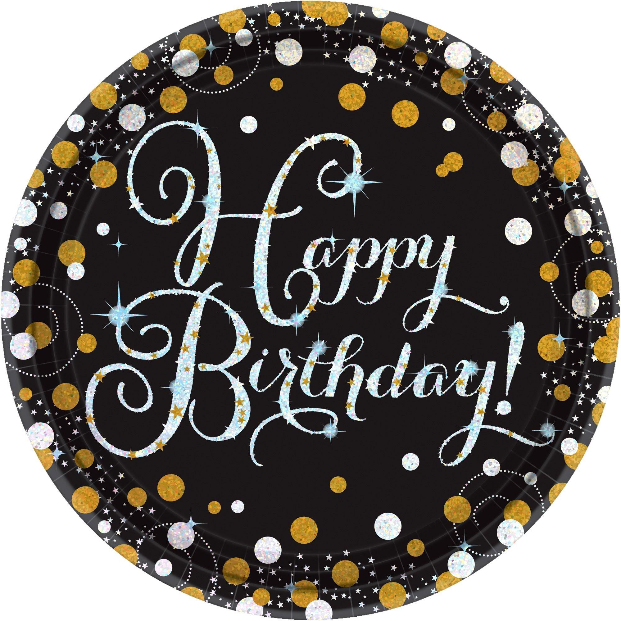 Prismatic Birthday Lunch Plates 8ct - Sparkling Celebration